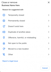 Suggest an Edit to Report Fake Google Location